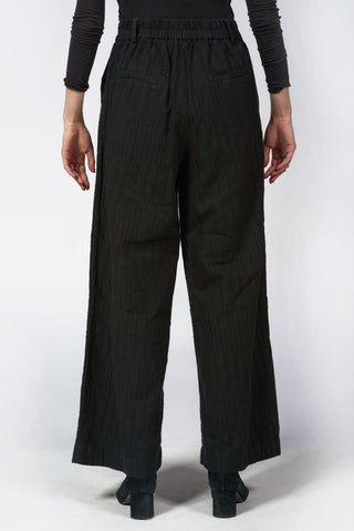 Needled Striped Palazzo Pants - Baci Fashion