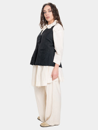 Open-Back Buttoned Vest - Baci Fashion