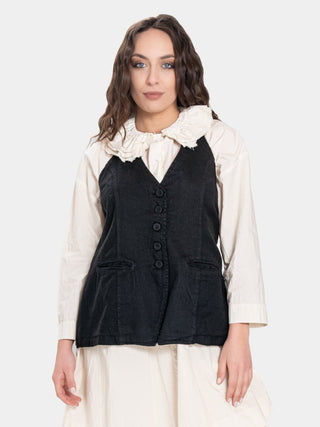 Open - Back Buttoned Vest - Baci Fashion