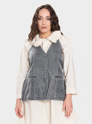 Open-Back Buttoned Vest - Baci Fashion