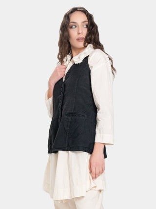 Open-Back Buttoned Vest - Baci Fashion