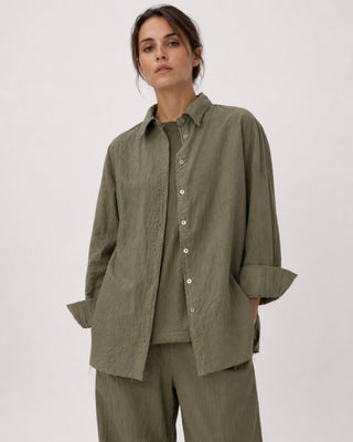Organic Cotton Crinkled Long Sleeve Shirt - Baci Fashion