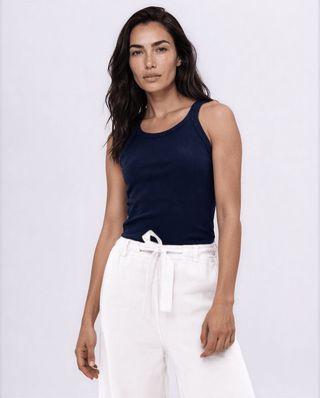 Organic Cotton Fitted Tank Top - Baci Fashion