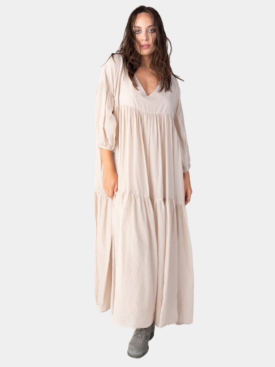 Organic Cotton Tiered Ruffle Midi Dress – Baci Fashion Organic Cotton Tiered Ruffle Midi Dress – Baci Fashion