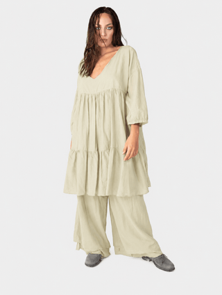 Organic Cotton Tiered Ruffle Mini Dress - Baci Fashion