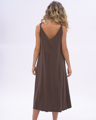 Organic Cotton V-neck Tank Dress - Baci Fashion