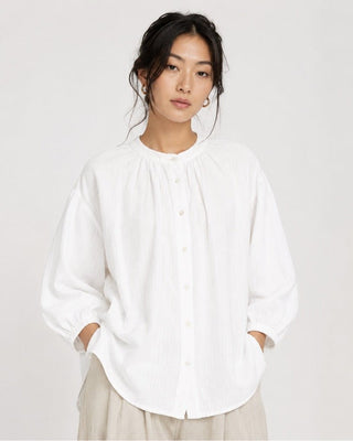 Organic Faded Tile Button-Up Shirt - Baci Fashion