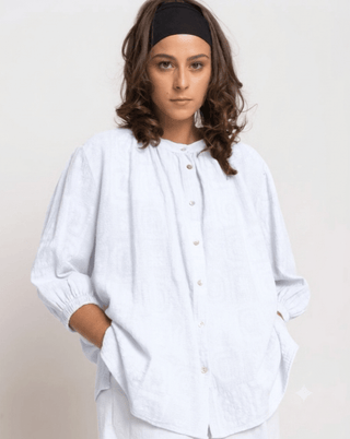 Organic Faded Tile Button-Up Shirt - Baci Fashion