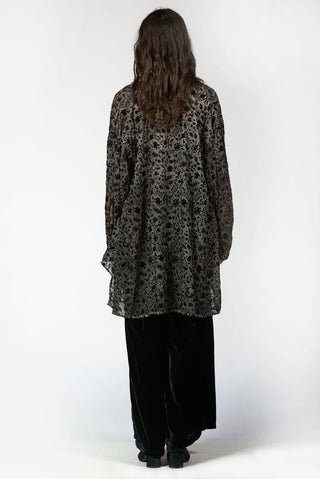 Oversized Flocked Shirt - Baci Fashion