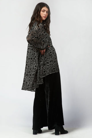 Oversized Flocked Shirt - Baci Fashion