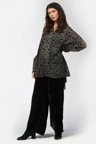 Oversized Flocked Shirt - Baci Fashion