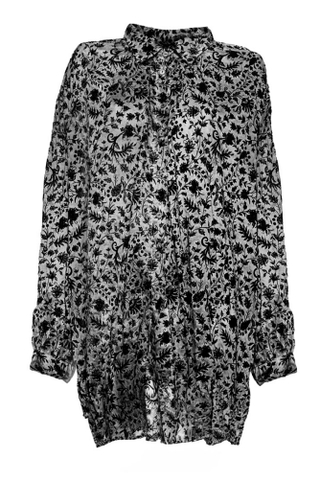 Oversized Flocked Shirt - Baci Fashion