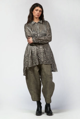 Oversized Laminated Shirt - Baci Fashion