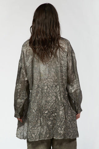 Oversized Laminated Shirt - Baci Fashion