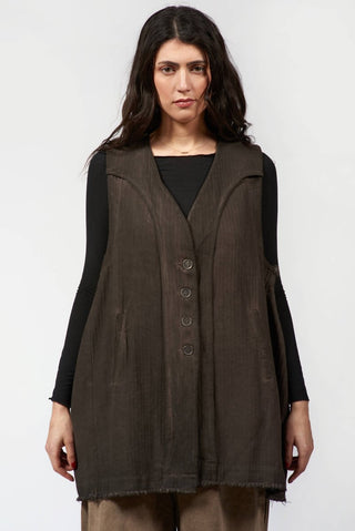 Oversized Vest with Frayed Details - Baci Fashion