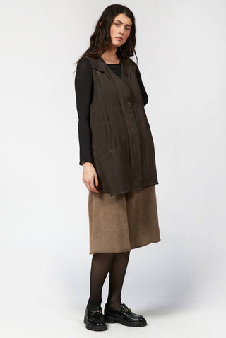 Oversized Vest with Frayed Details - Baci Fashion