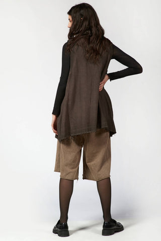 Oversized Vest with Frayed Details - Baci Fashion