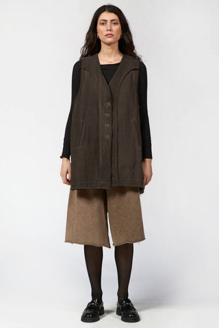 Oversized Vest with Frayed Details - Baci Fashion