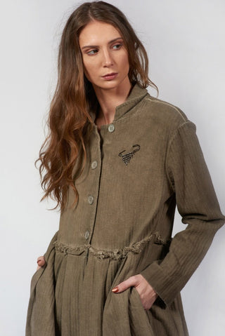 Oversized Vest with Frayed Waistline - Baci Fashion