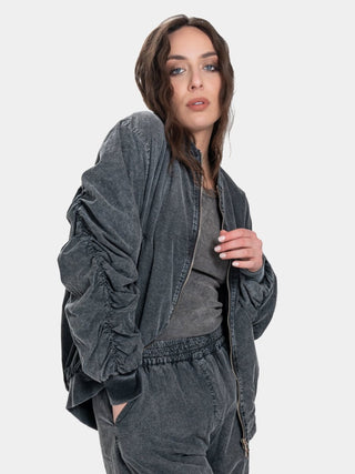 Padded Cotton Bomber Jacket - Baci Fashion