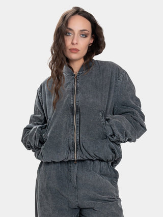 Padded Cotton Bomber Jacket - Baci Fashion