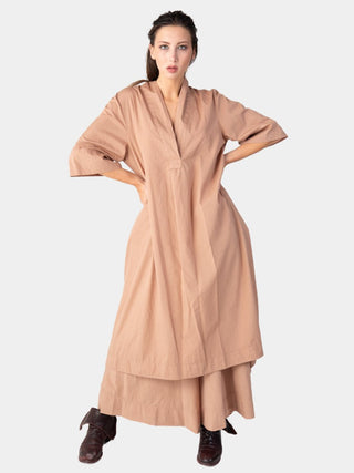 Paneled V-Neck Midi Dress - Baci Fashion