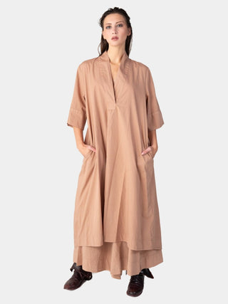 Paneled V - Neck Midi Dress - Baci Fashion