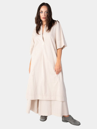 Paneled V - Neck Midi Dress - Baci Fashion