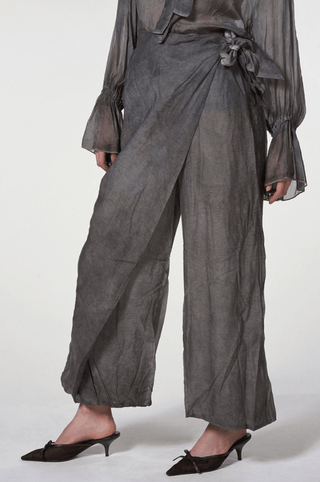 Pants with Asymmetric Front Panel - Baci Fashion