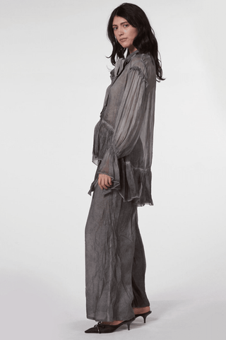 Pants with Asymmetric Front Panel - Baci Fashion