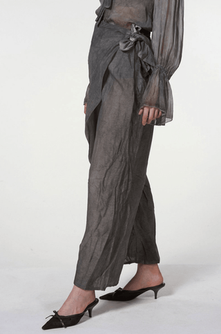 Pants with Asymmetric Front Panel - Baci Fashion