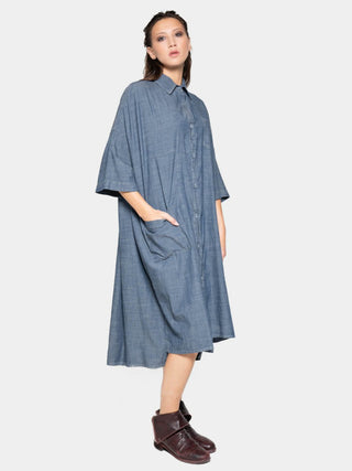 Patch Pocket Shift Shirtdress - Baci Fashion