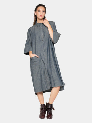 Patch Pocket Shift Shirtdress - Baci Fashion