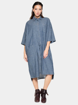 Patch Pocket Shift Shirtdress - Baci Fashion