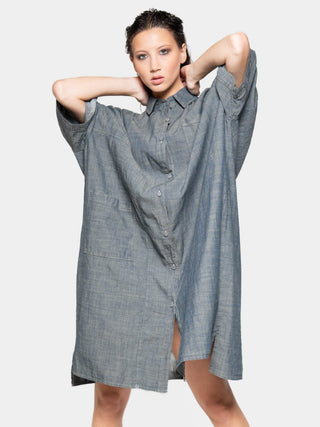 Patch Pocket Shift Shirtdress - Baci Fashion