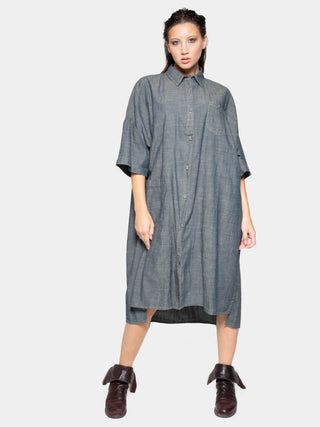 Patch Pocket Shift Shirtdress - Baci Fashion