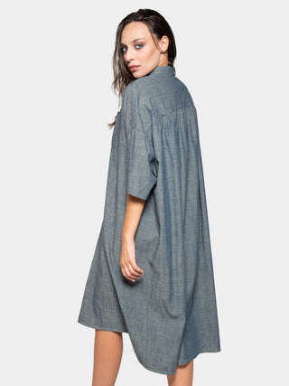 Patch Pocket Shift Shirtdress - Baci Fashion