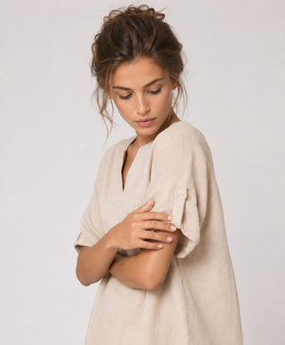 Pinstripe Popover Tunic - Baci Fashion