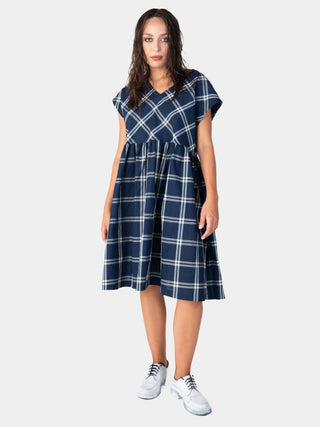 Plaid Short Sleeve Dress - Baci Fashion