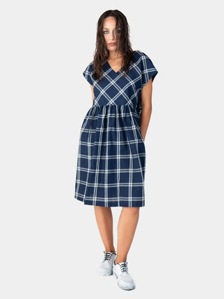 Plaid Short Sleeve Dress - Baci Fashion