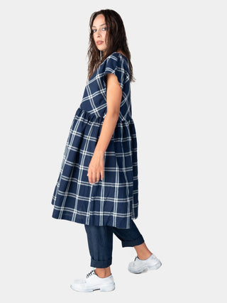 Plaid Short Sleeve Dress - Baci Fashion