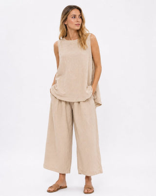Pleated Back Organic Cotton Tank - Baci Fashion