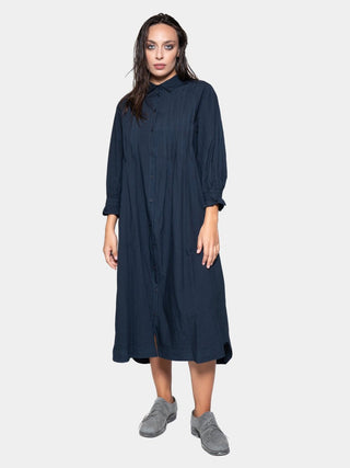 Pleated Detail Maxi Shirtdress - Baci Fashion