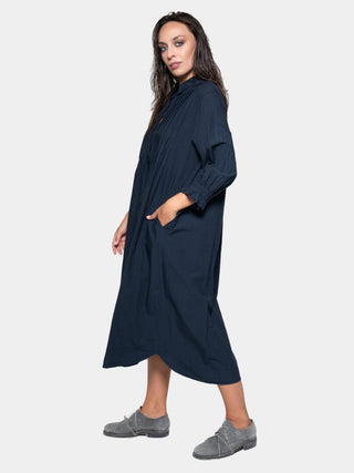 Pleated Detail Maxi Shirtdress - Baci Fashion