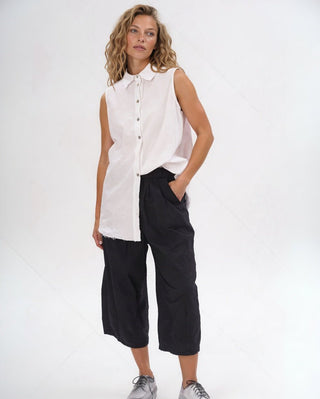 Pleated Elastic Organic Cotton Shorts - Baci Fashion