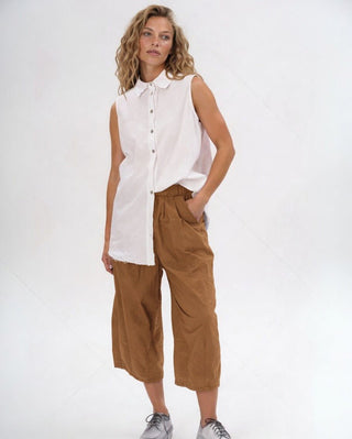 Pleated Elastic Organic Cotton Shorts - Baci Fashion