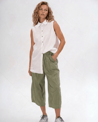 Pleated Elastic Organic Cotton Shorts - Baci Fashion