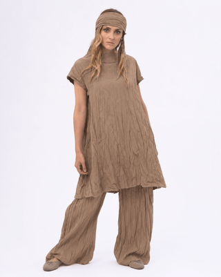 Pleated Organic Cotton Cap Sleeve Dress - Baci Fashion