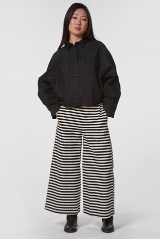 Poplin Balloon - Cut Cropped Shirt - Baci Fashion