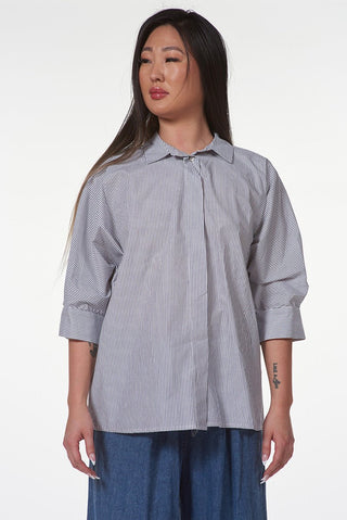 Poplin Kimono Shirt with 3/4 Sleeves - Baci Fashion